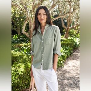Frank & Eileen Sage Famous Denim Sage Green Button Down Shirt XXS
